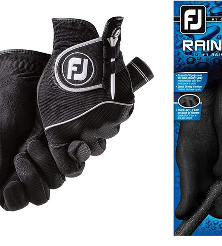 Men'S Raingrip Golf Gloves, Pair (Black)