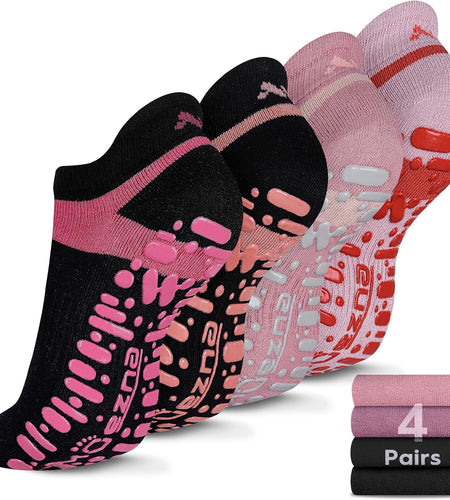 Non Slip Yoga Socks for Women, Anti-Skid Pilates, Barre, Hospital Socks with Grips, Size 5-10