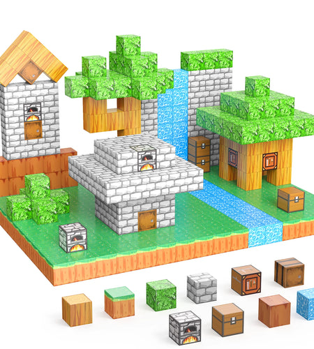 Magnetic Building Blocks-Build Mine Magnet World Set, Gift for Girls Boys Toys Age 4-6 5-7 8-13 STEM Fidget Building Cube Sensory Kids Games