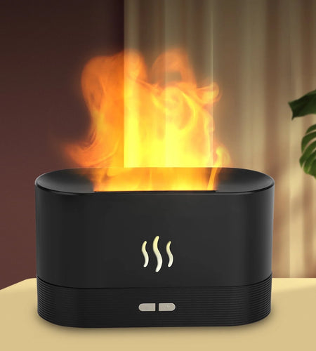 180Ml Flame Air Humidifier Essential Oil Diffuser,  3D USB 7 Color Light Aroma Diffuser for Home, Office, Spa, Gym