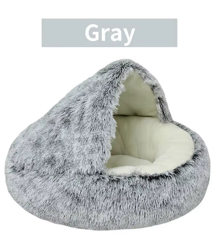 Winter Plush Pet Cat Bed round Cat Cushion Cat House 2 in 1 Warm Cats Basket Pet Sleep Bag Kitten Nest Kennel for Small Dog Cats