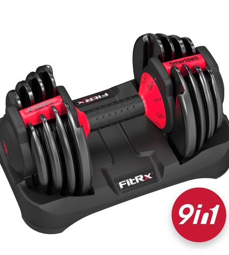 Smartbell, 25Lbs. Quick-Select 9 in 1 Adjustable Dumbbell for Home Gym, 5-25Lbs. Weight in 2.5Lbs Increments