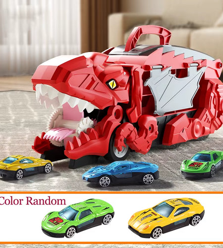 New Product Folding Dinosaur Transporter Car Competitive Game Roll to Eat Car Vehicle Racing Track with Mini Car Kid Gift Toy