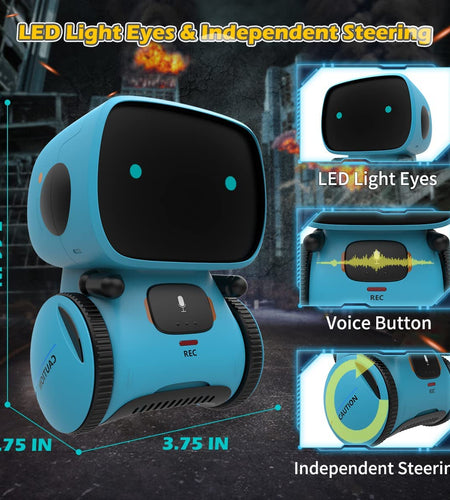 Robots for Kids, Interactive Smart Robotic with Touch Sensor, Voice Control, Speech Recognition, Singing, Dancing, Repeating and Recording, Robot Toy for 3 4 5 6 7 8 Year Old Boys Girls